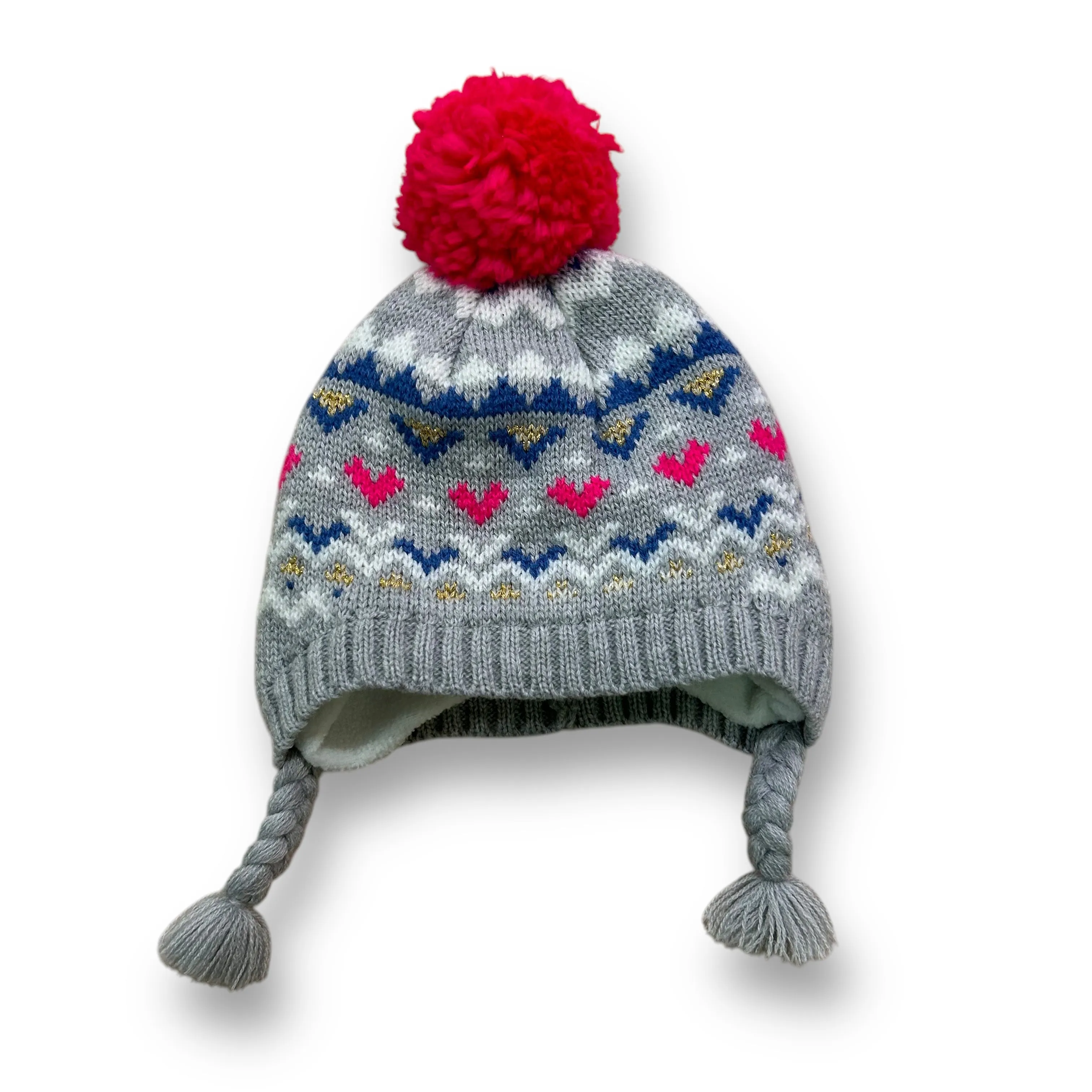 Girls Carter's Size 0-9 Months Gray Knit Pom Beanie Winter Hat