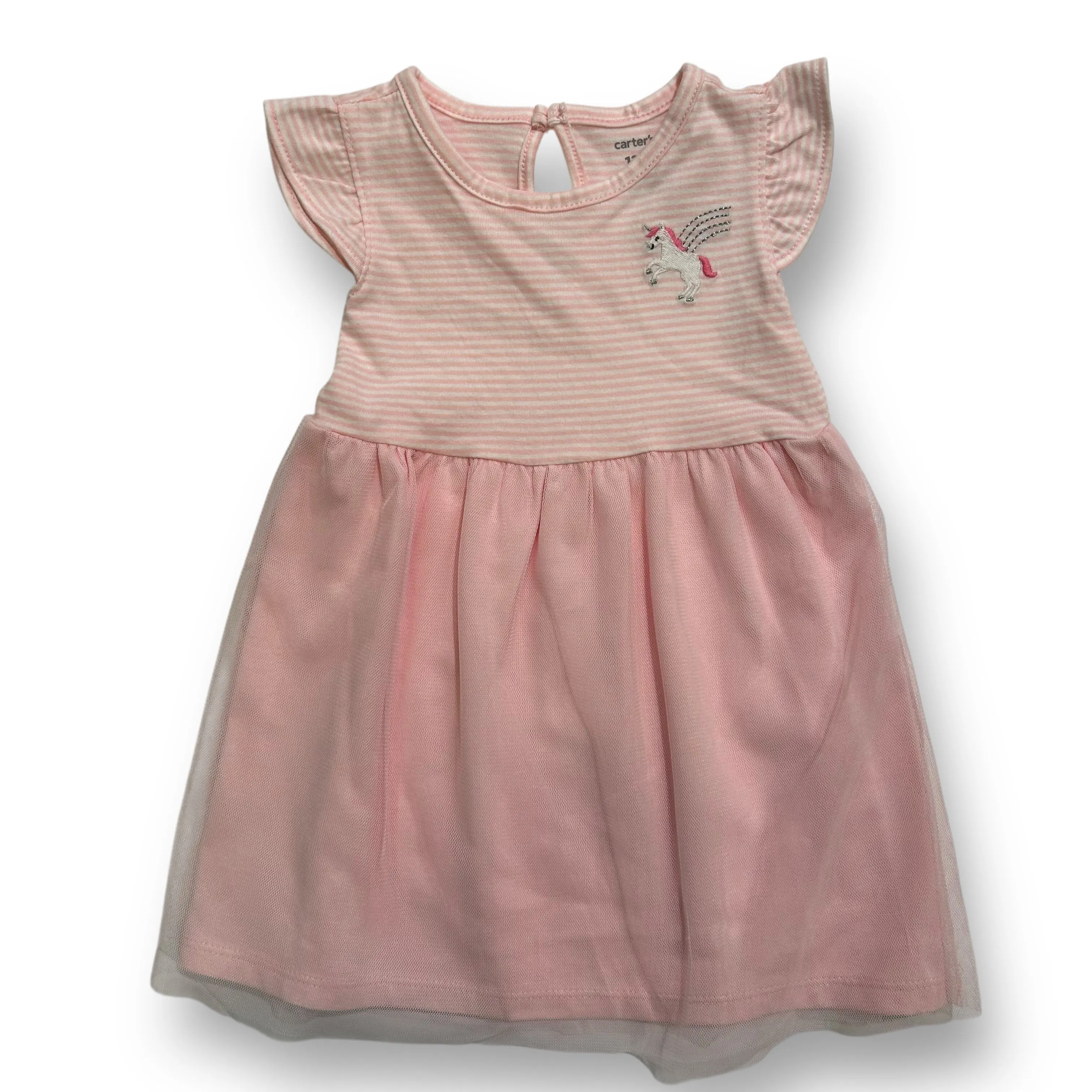 Girls Carter's Size 12 Months Pink Tulle Bottom Unicorn Dress