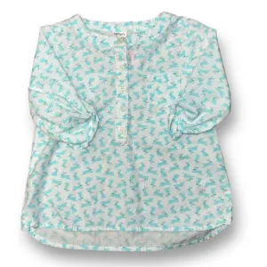 Girls Carter's Size 18 Months Blue & White Bunnies Button Down Blouse