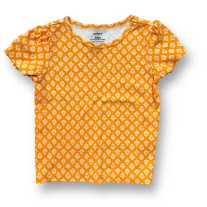 Girls Carter's Size 24 Months Yellow & White Printed Short Sleeve Shirt