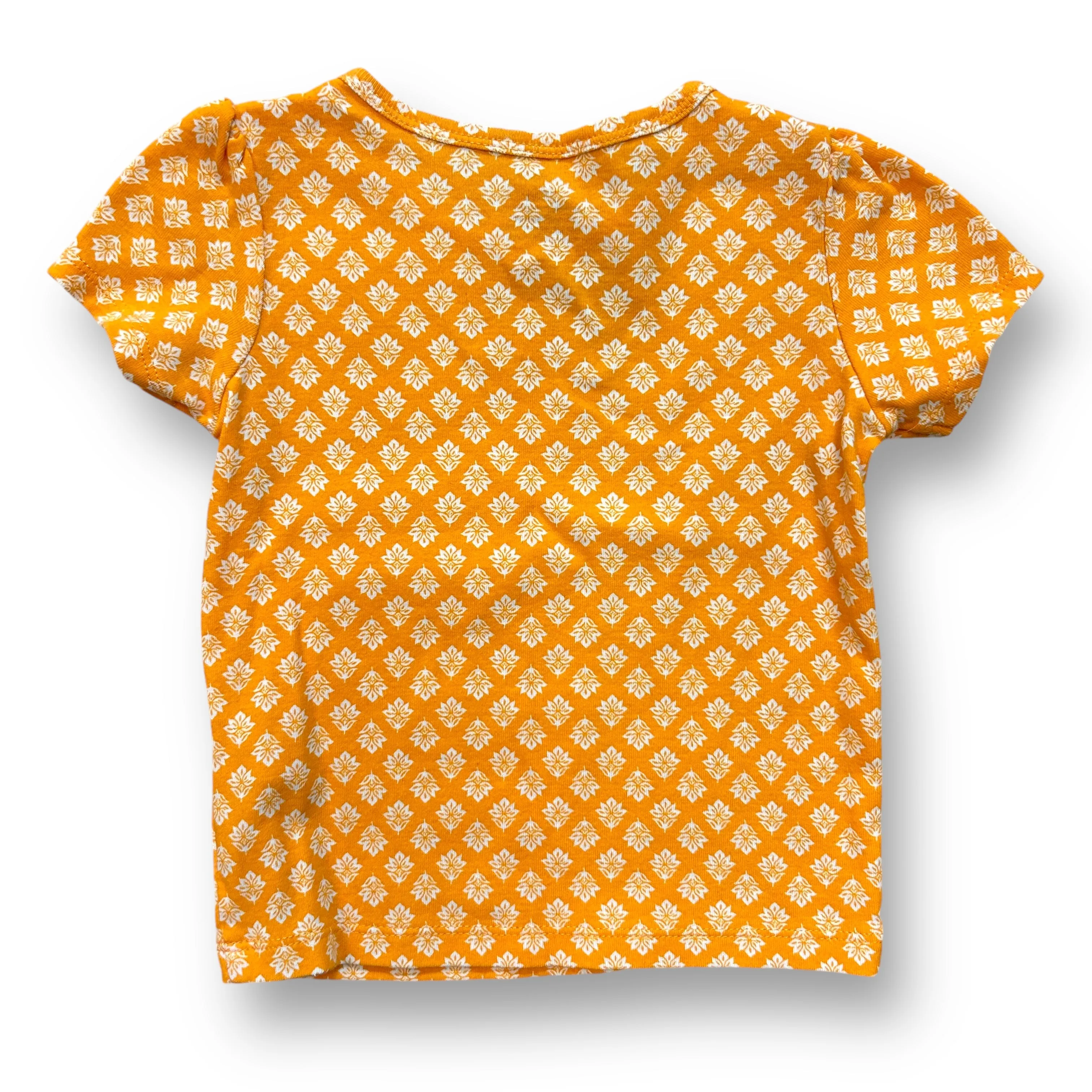 Girls Carter's Size 24 Months Yellow & White Printed Short Sleeve Shirt