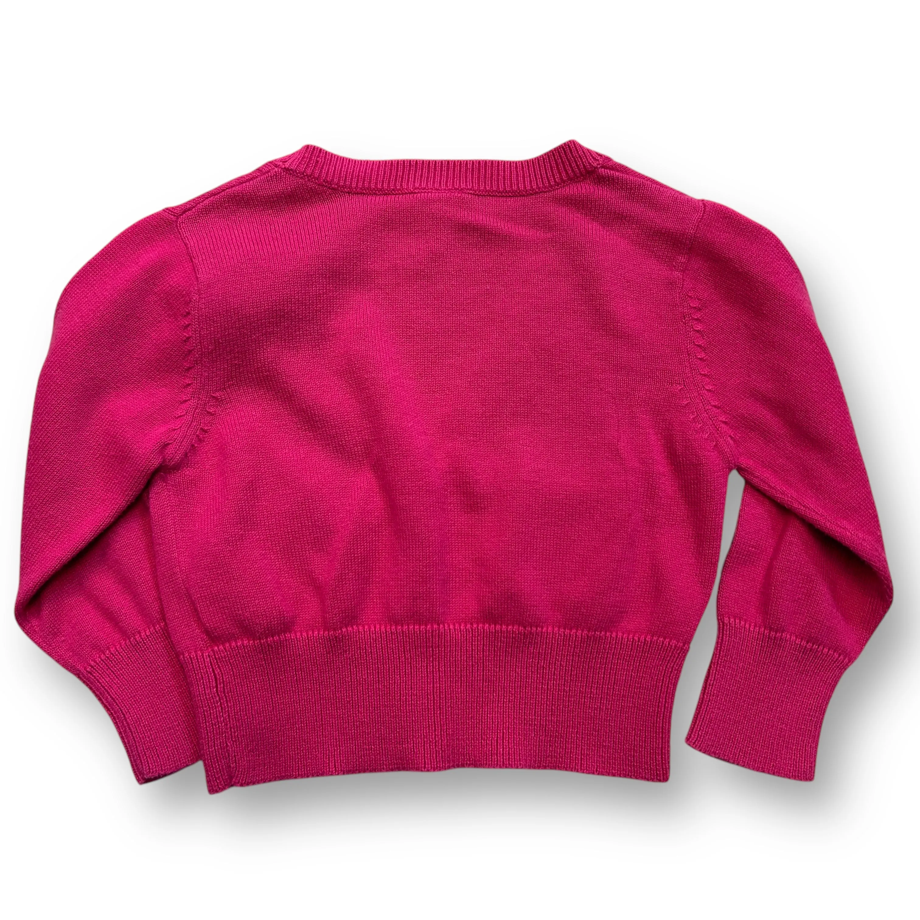Girls Carter's Size 2T Dark Pink Cardigan with Flower Accent