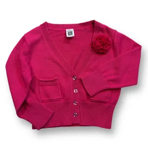 Girls Carter's Size 2T Dark Pink Cardigan with Flower Accent