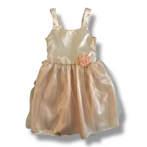 Girls Carter's Size 4 Pink Blush Silky Dress with Tulle Bottom
