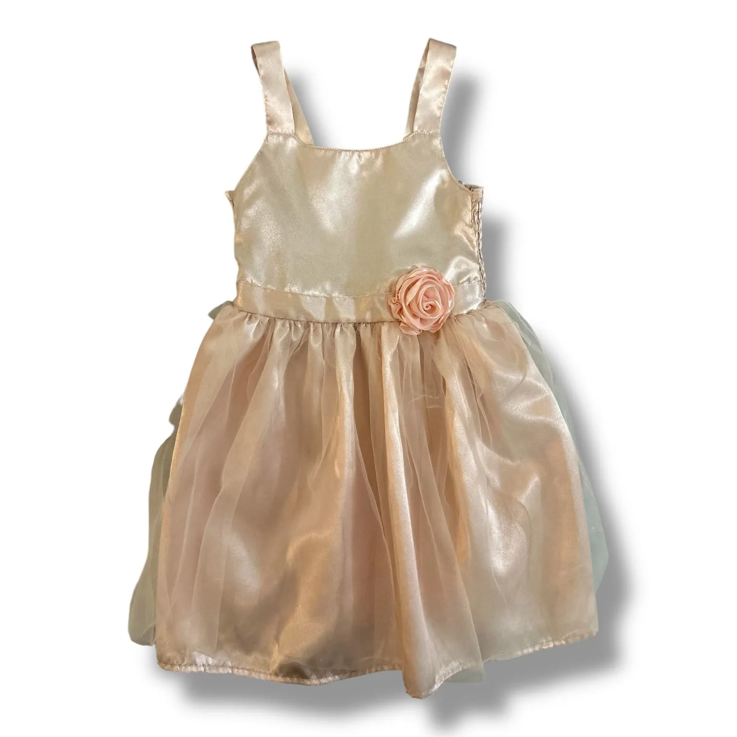 Girls Carter's Size 4 Pink Blush Silky Dress with Tulle Bottom