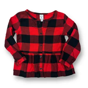 Girls Carter's Size 4T Black & Red Checkered Flannel Button Down Shirt