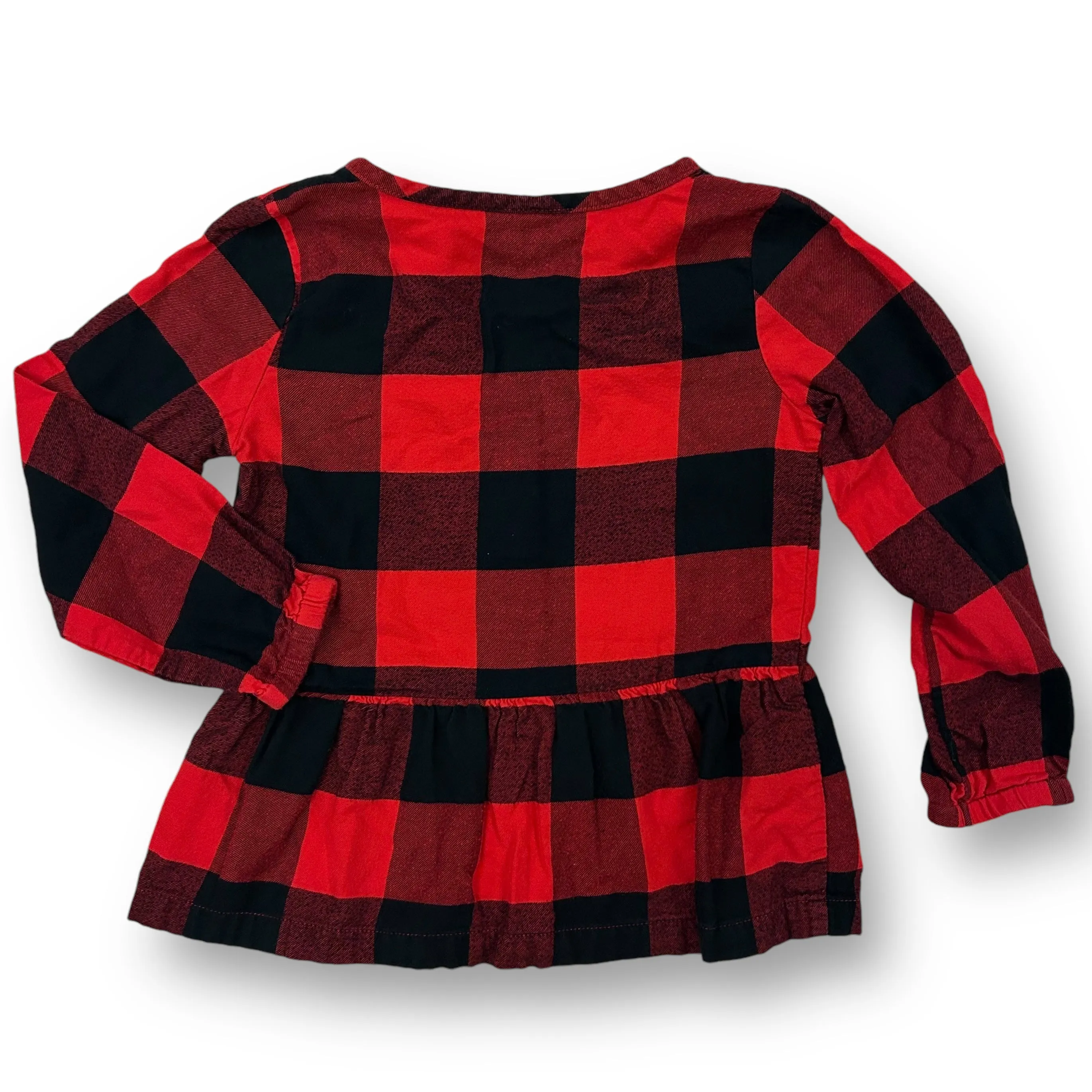 Girls Carter's Size 4T Black & Red Checkered Flannel Button Down Shirt
