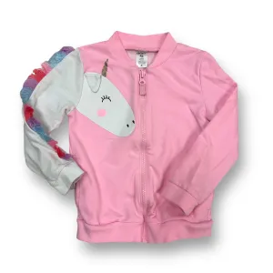 Girls Carter's Size 4T Pink 3D Unicorn Zippered Sweatshirt