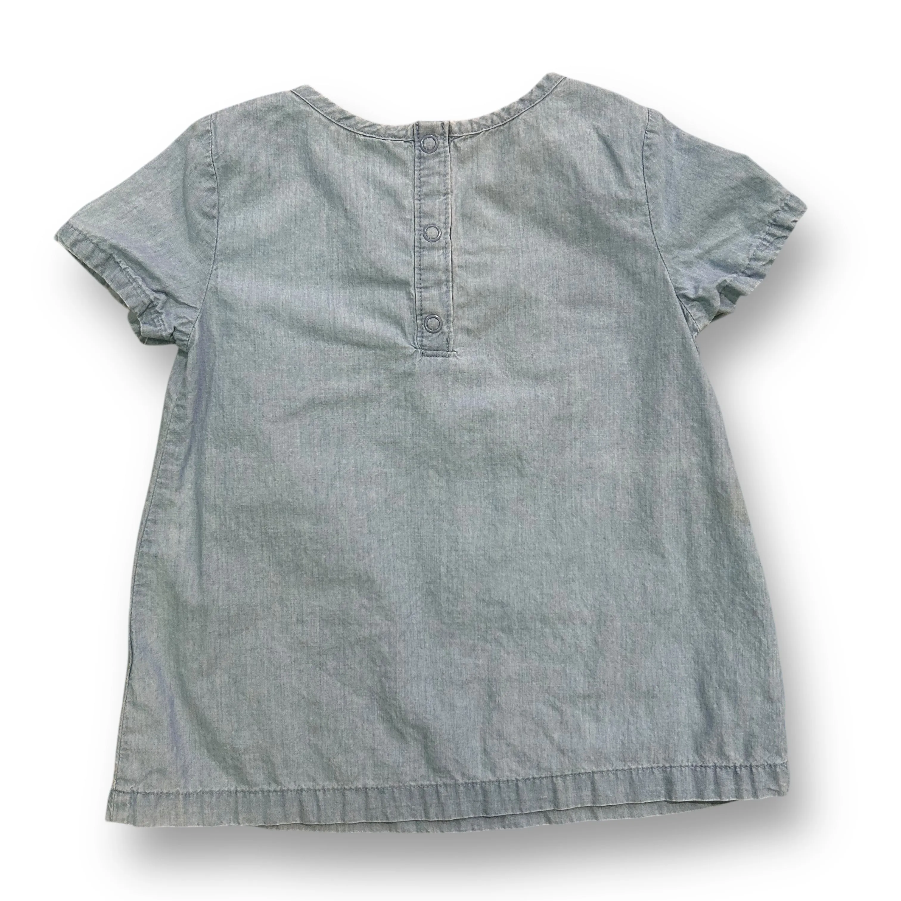 Girls Carter's Size 4T Short Sleeve Light Blue Denim Blouse