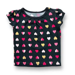 Girls Carter's Size 6 Months Gray & Pink Heart Print Top
