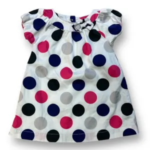 Girls Carter's Size 6 Months Silky White Polka Dot Dress