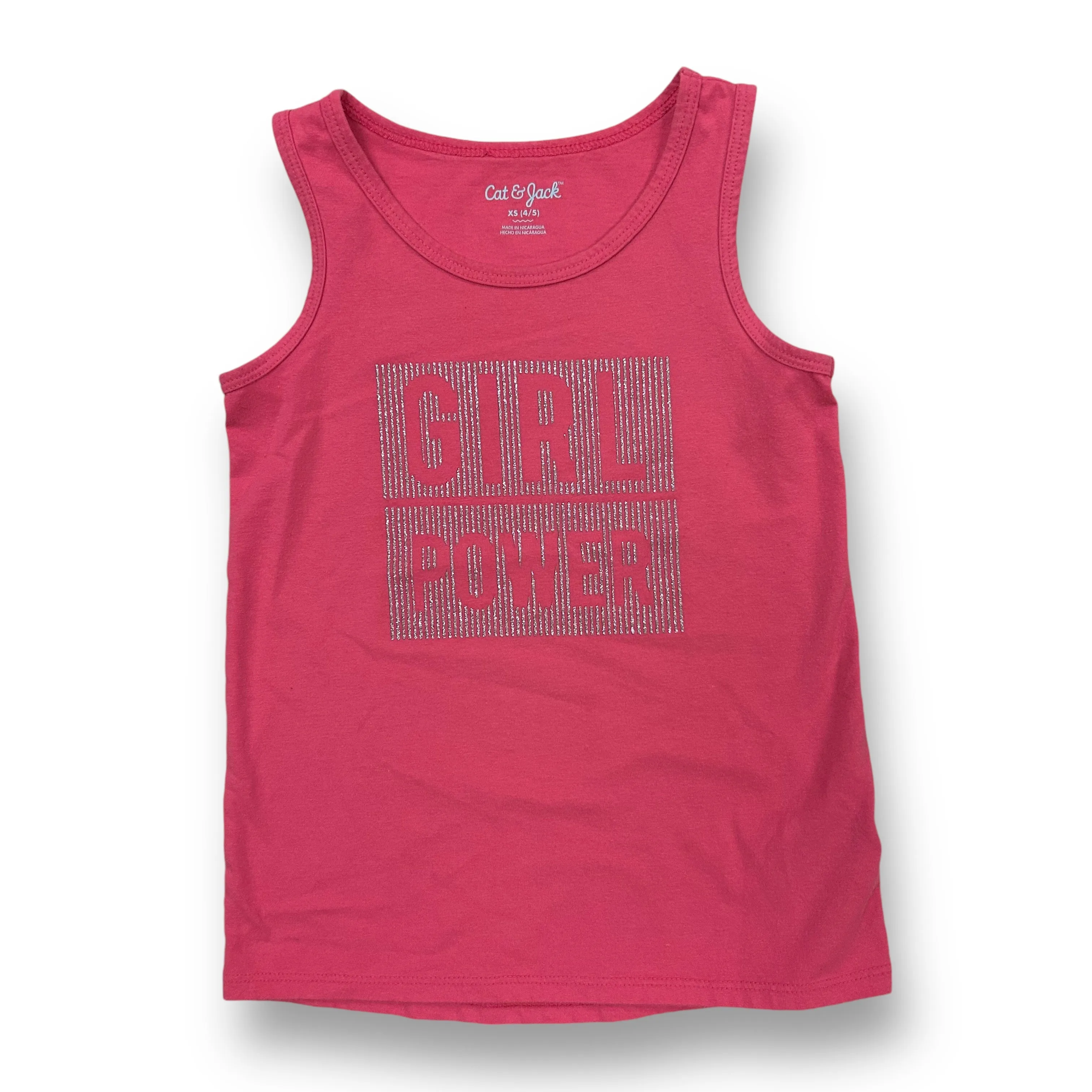 Girls Cat & Jack Size 4/5 Pink Girl Power Tank