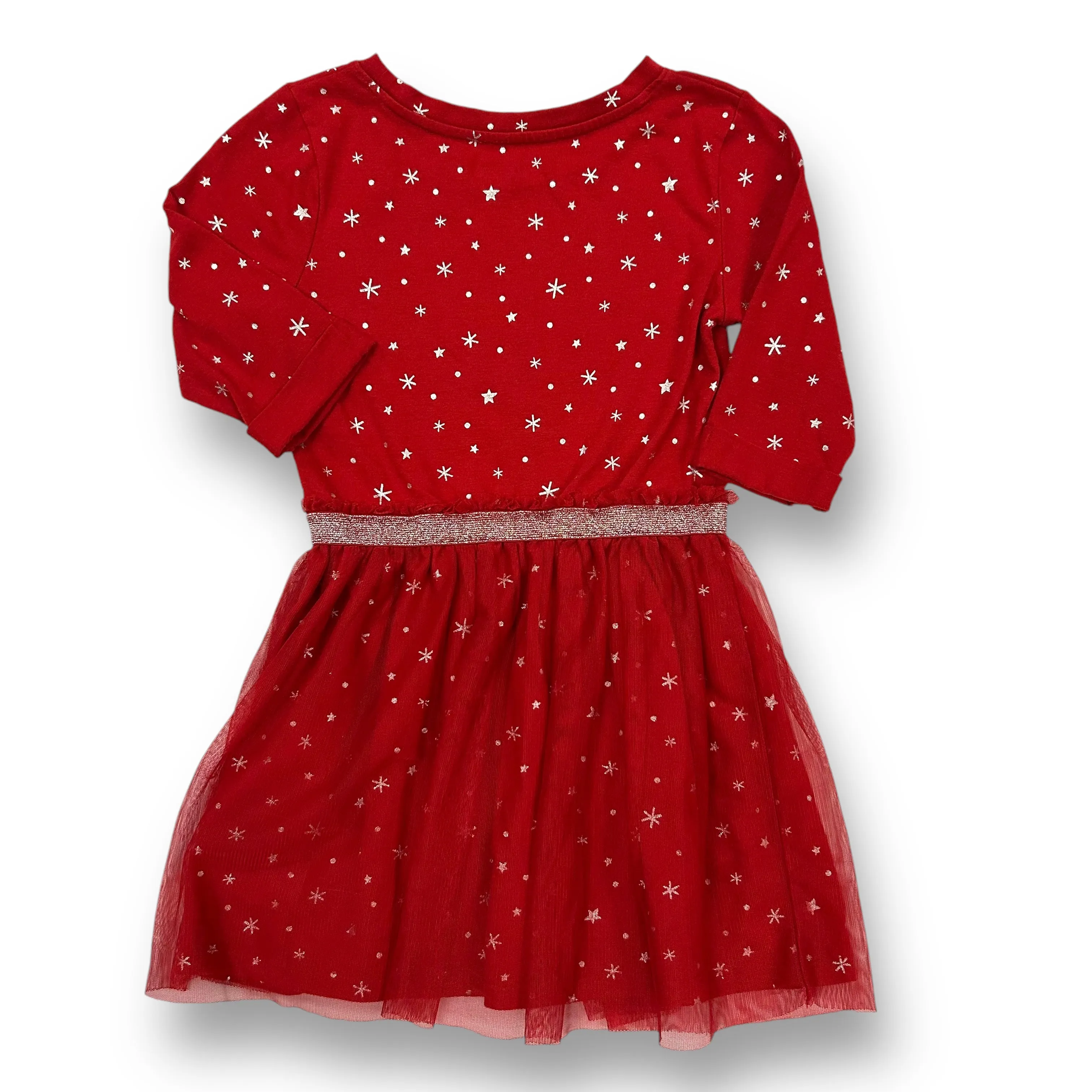 Girls Cat & Jack Size 4/5 XS Red & Gold Shimmer Tulle Fancy Dress