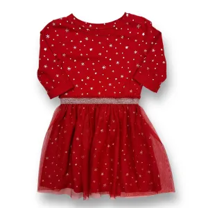 Girls Cat & Jack Size 4/5 XS Red & Gold Shimmer Tulle Fancy Dress