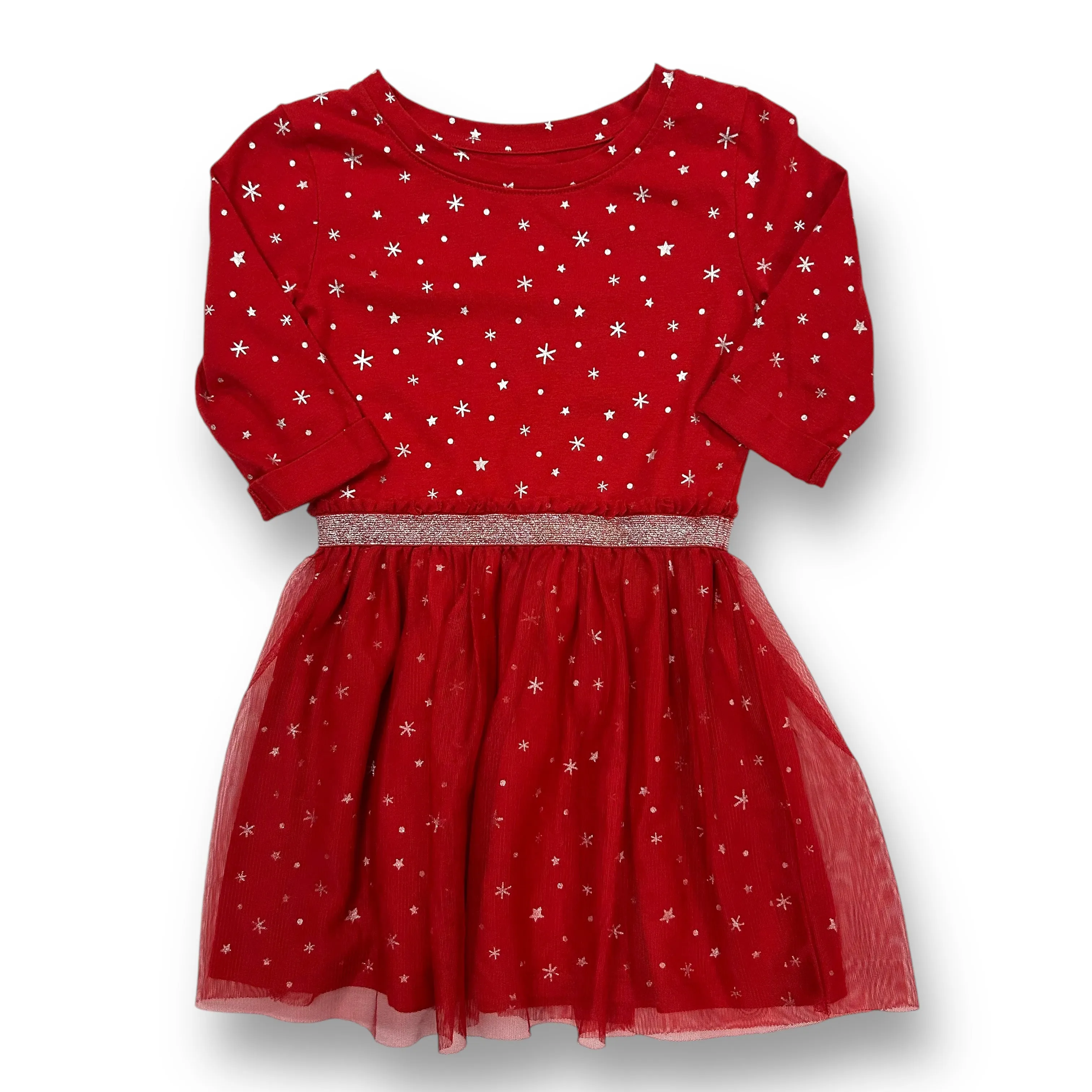 Girls Cat & Jack Size 4/5 XS Red & Gold Shimmer Tulle Fancy Dress