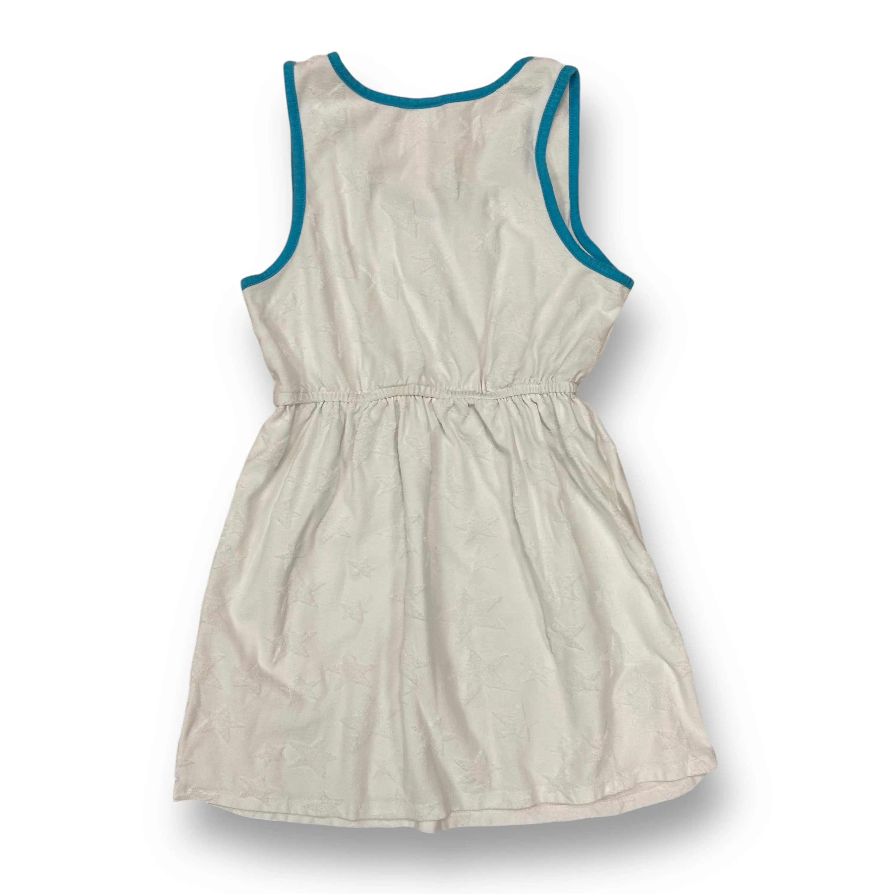 Girls Cat & Jack Size 7/8 M White Sleeveless Terry Star Print Swim Cover-Up