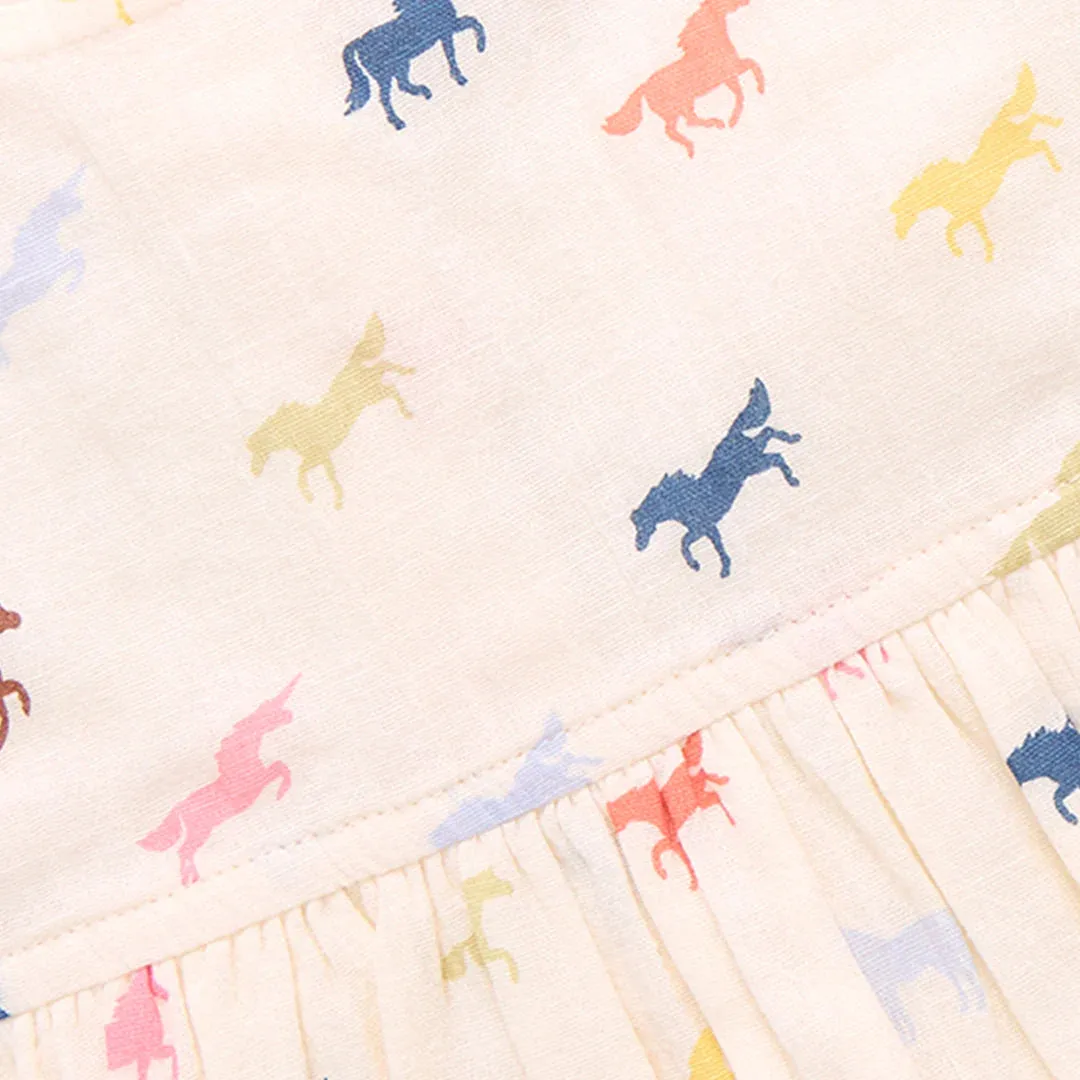Girls Charlie Dress - Multi Tiny Horses
