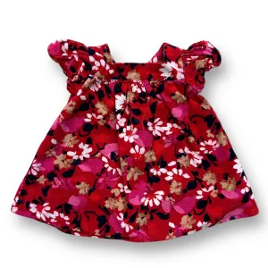 Girls Children's Place Size 0-3 Months Red Floral Corduroy Dress & Bloomers