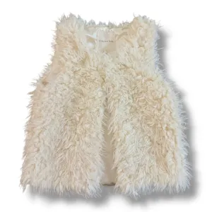 Girls Copper Key Size 6/6X Off-White Faux Fur Vest