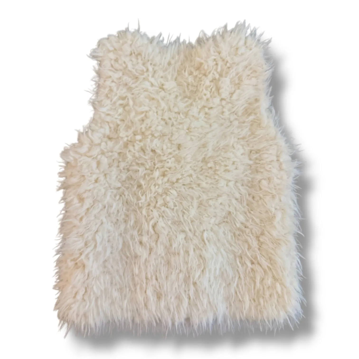 Girls Copper Key Size 6/6X Off-White Faux Fur Vest