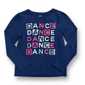 Girls Crazy 8 Size 7/8 Long Sleeve Navy Dance Shirt