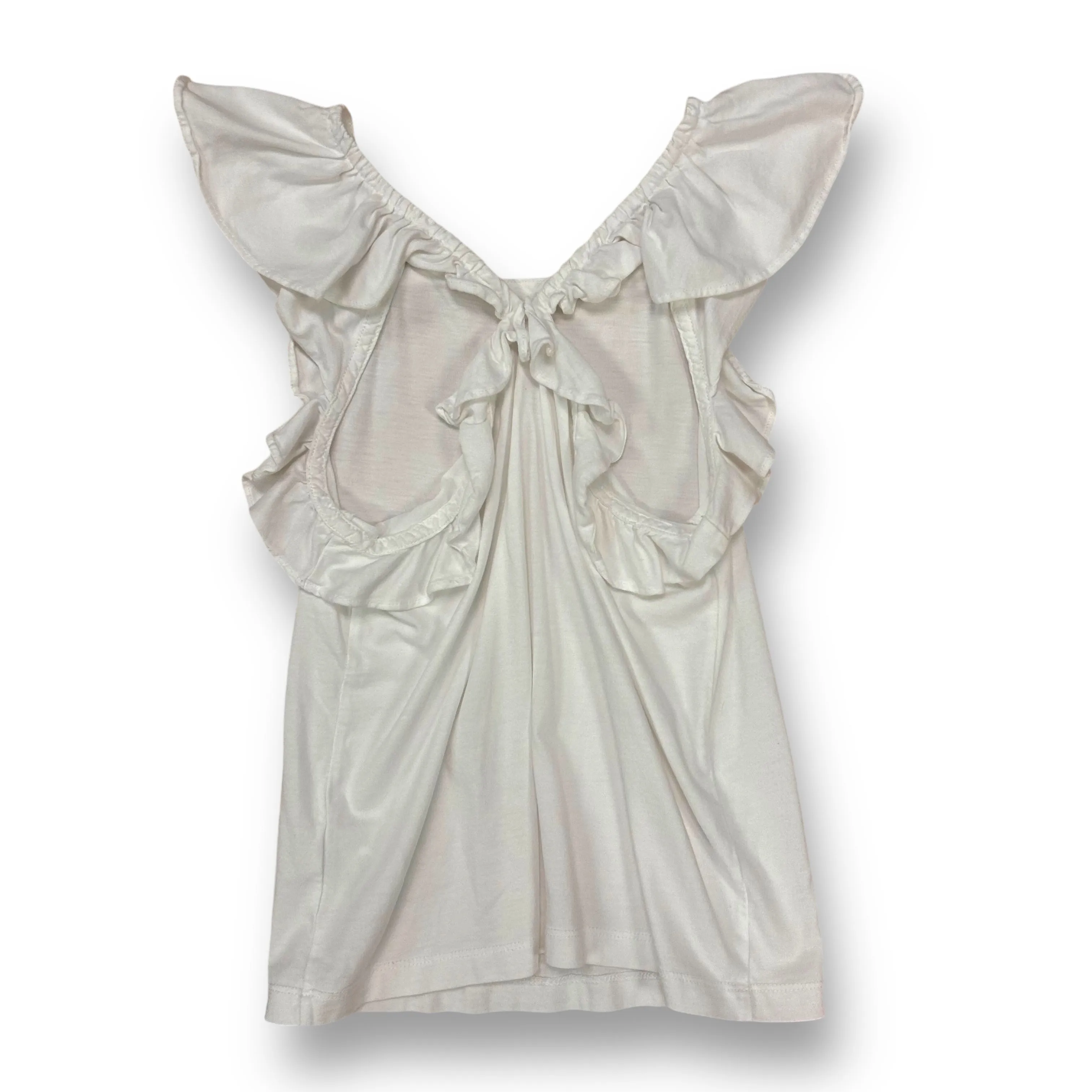 Girls Crewcuts Size 6/7 White Ruffle Tank Top