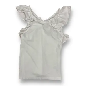 Girls Crewcuts Size 6/7 White Ruffle Tank Top