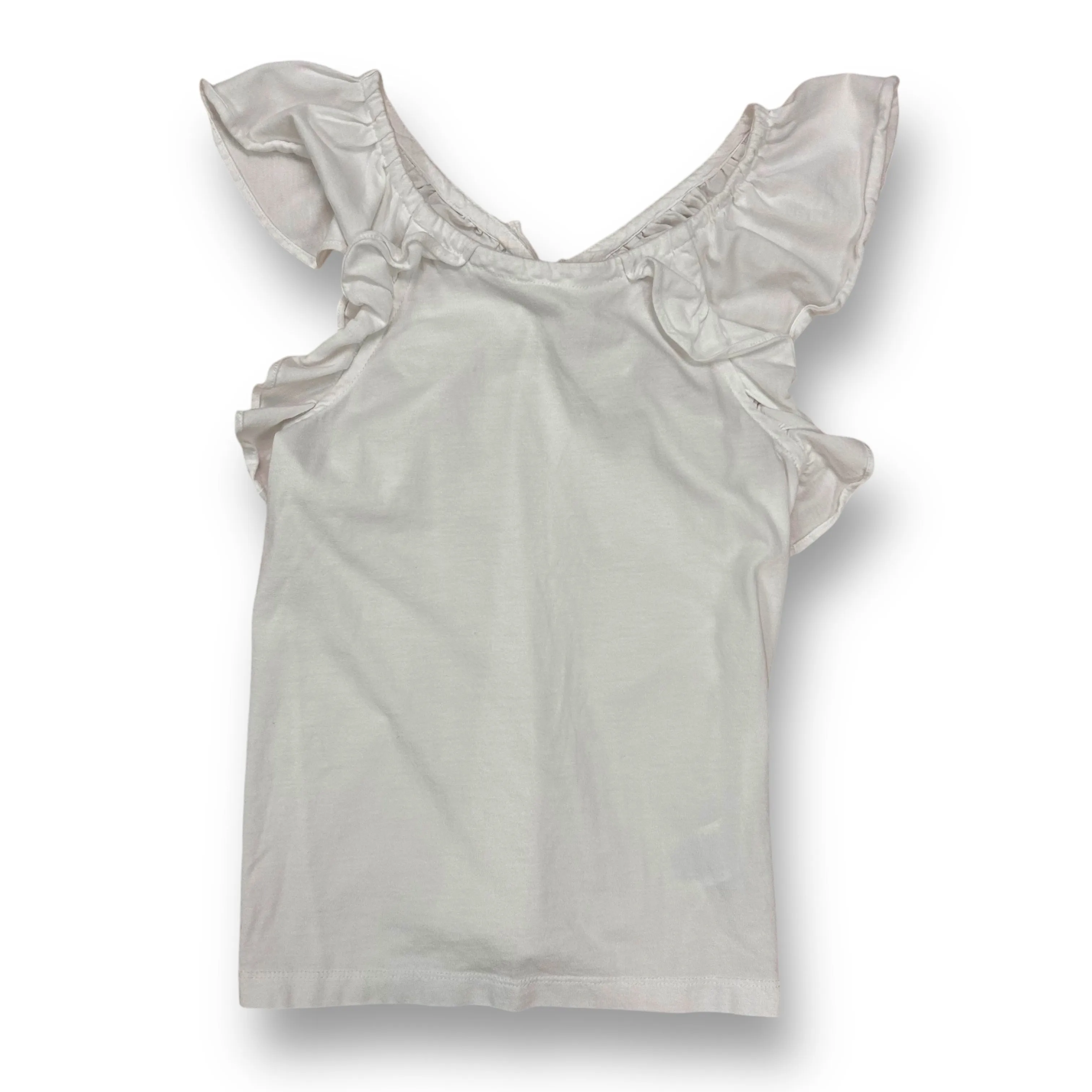 Girls Crewcuts Size 6/7 White Ruffle Tank Top