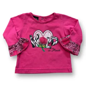 Girls DDG Darlings Size 12 Months Pink 'Wild at Heart' Long Sleeve Shirt