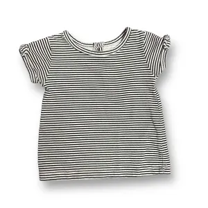 Girls Disney Baby Size 6-9 Months White & Blue Striped Short Sleeve Shirt