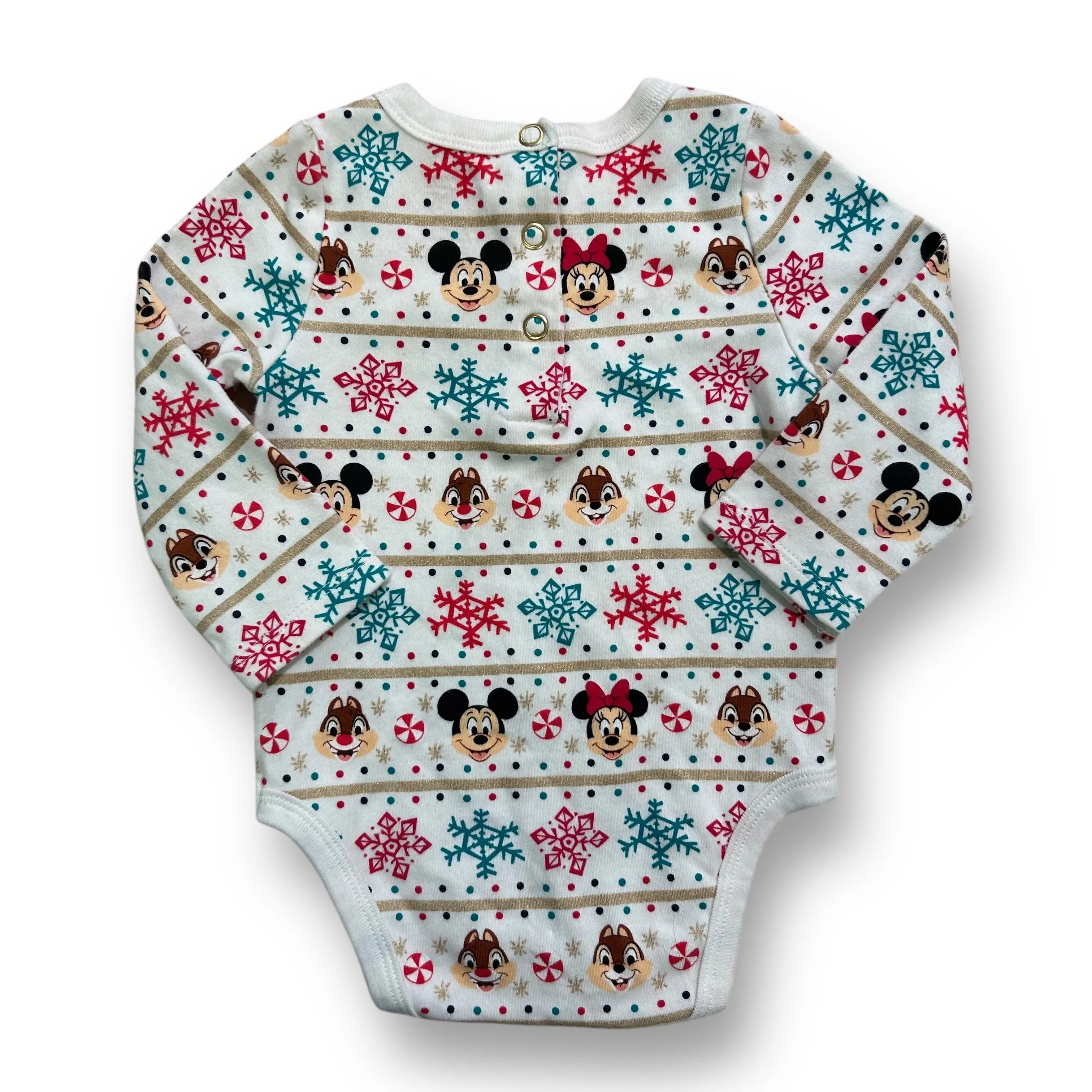 Girls Disney Baby Size 9-12 Months Minnie & Friends Christmas Bodysuit