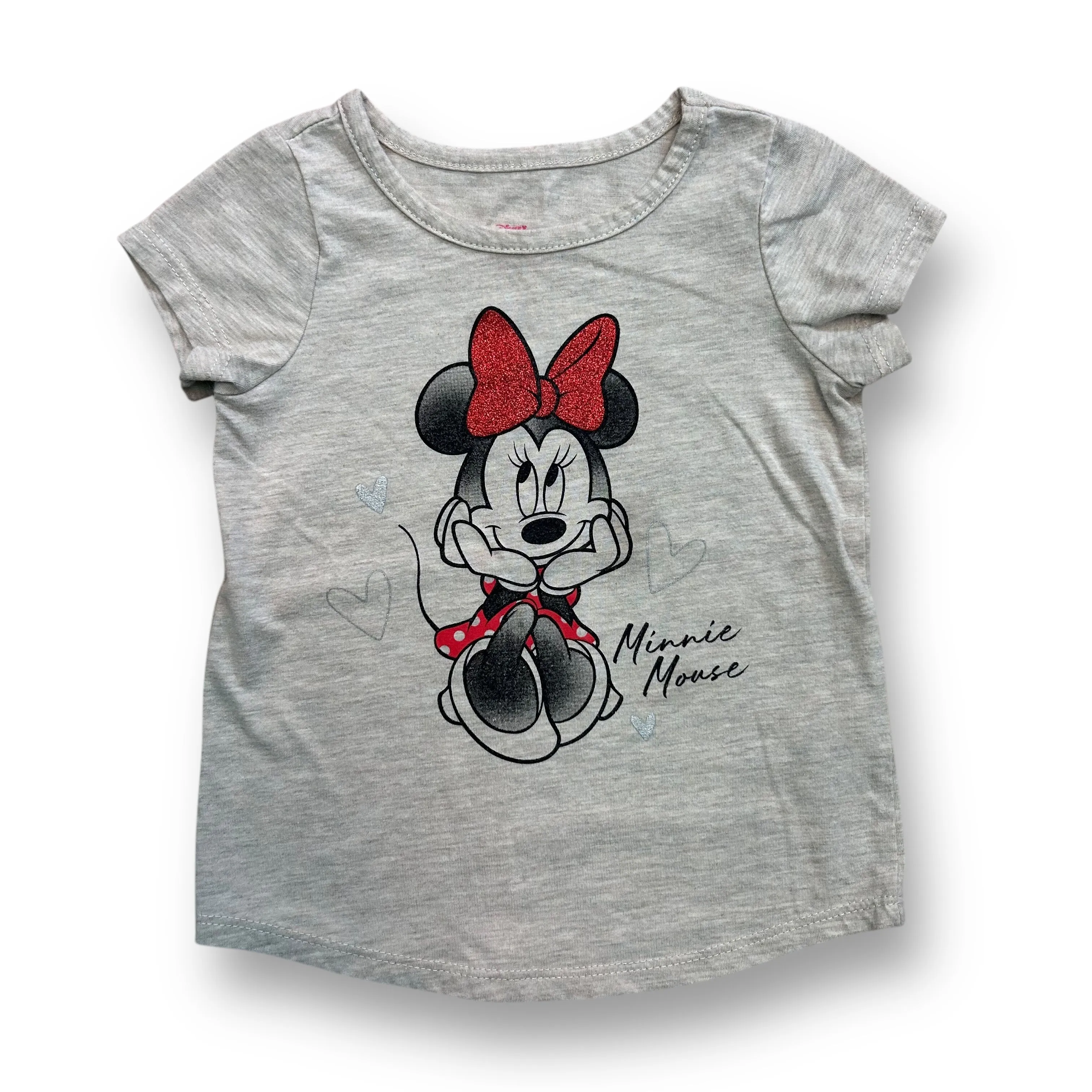 Girls Disney Size 2T Beige Short Sleeve Minnie Mouse Shirt