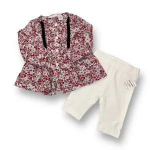 Girls First Impressions Size 6-9 Months Floral Babydoll Blouse & Bottoms