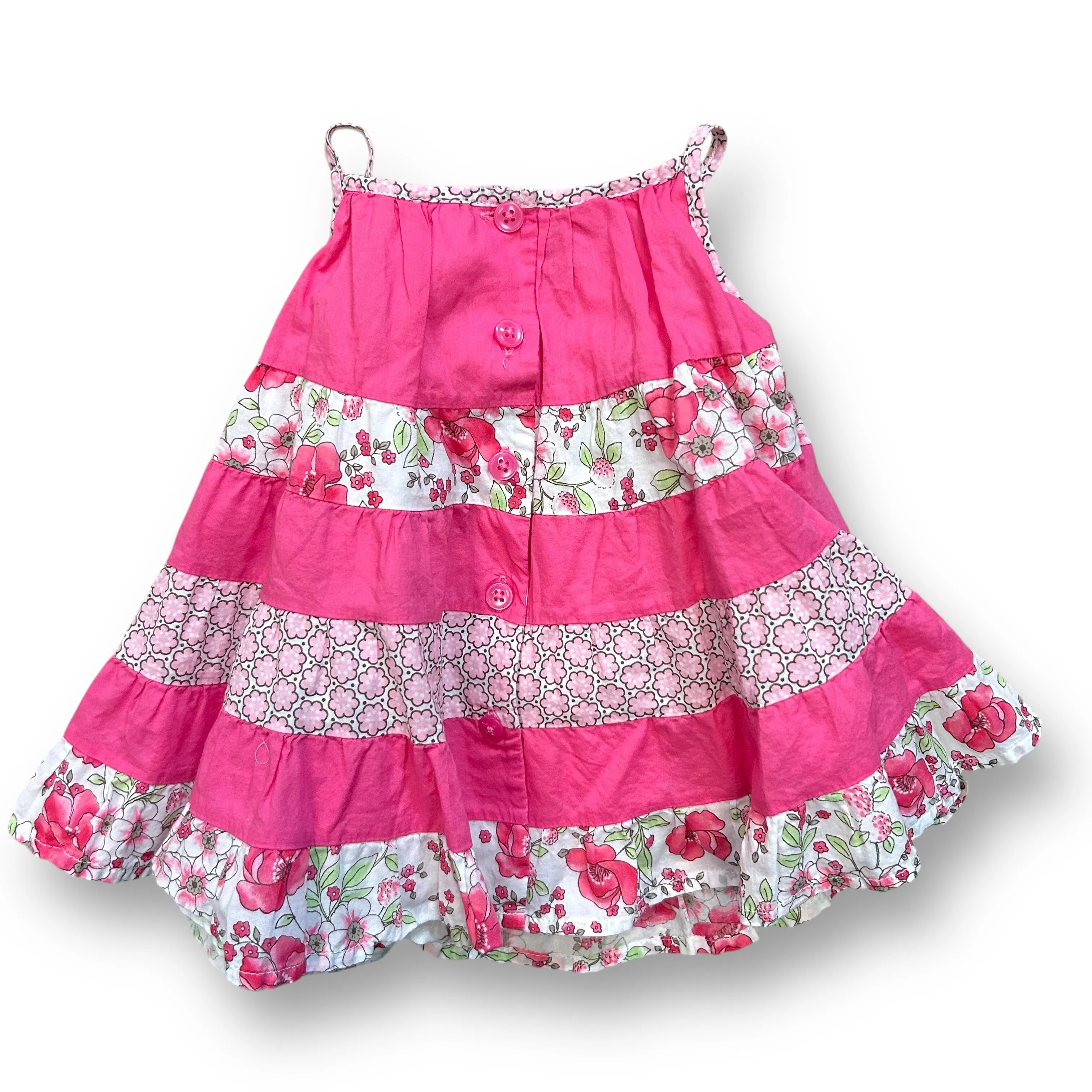 Girls First Impressions Size 6-9 Months Pink & White Spaghetti Strap Twirl Dress
