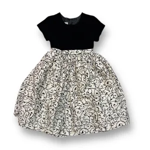 Girls Frances Johnston Size 7 Black Velvet & Ivory Silk Elegant Formal Dress
