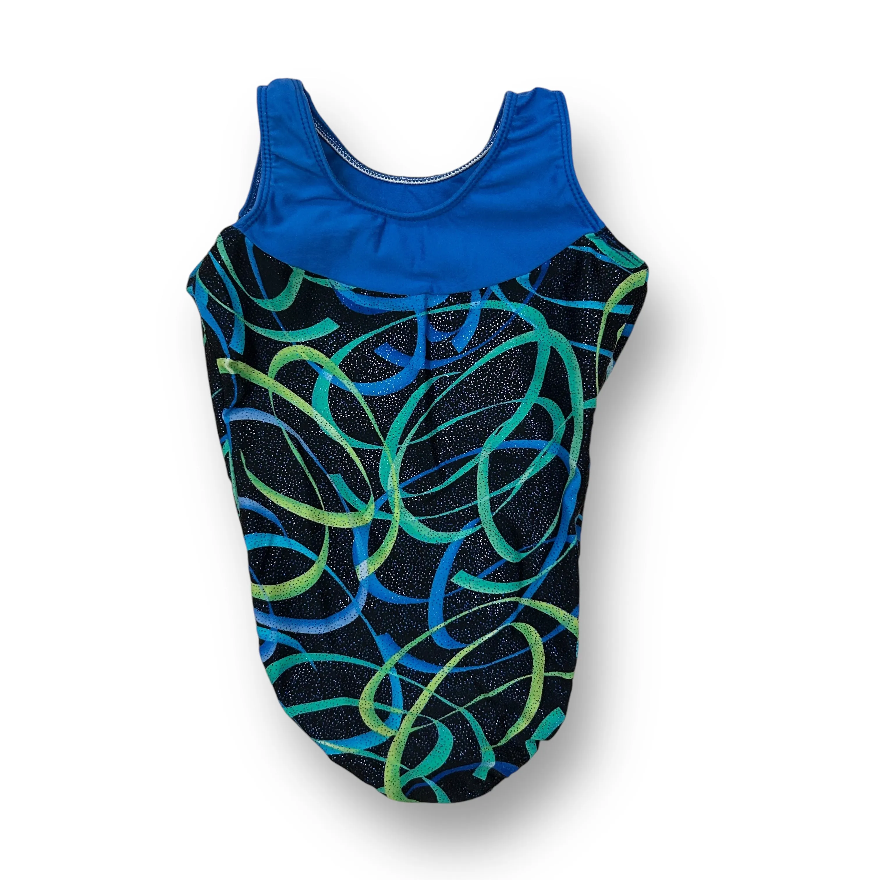 Girls Freestyle Size 4/5 Blue Shimmer Print Dance Leotard