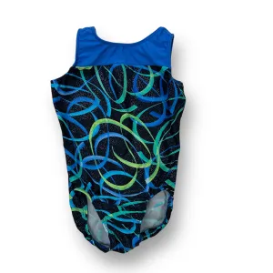 Girls Freestyle Size 4/5 Blue Shimmer Print Dance Leotard