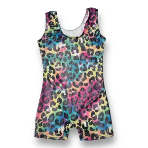 Girls Funnycokid Size 5 Multi-Color Animal Print Dance Leotard