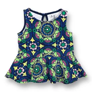 Girls Gap Size 2T Dark Blue Paisley Knit Sleeveless Blouse