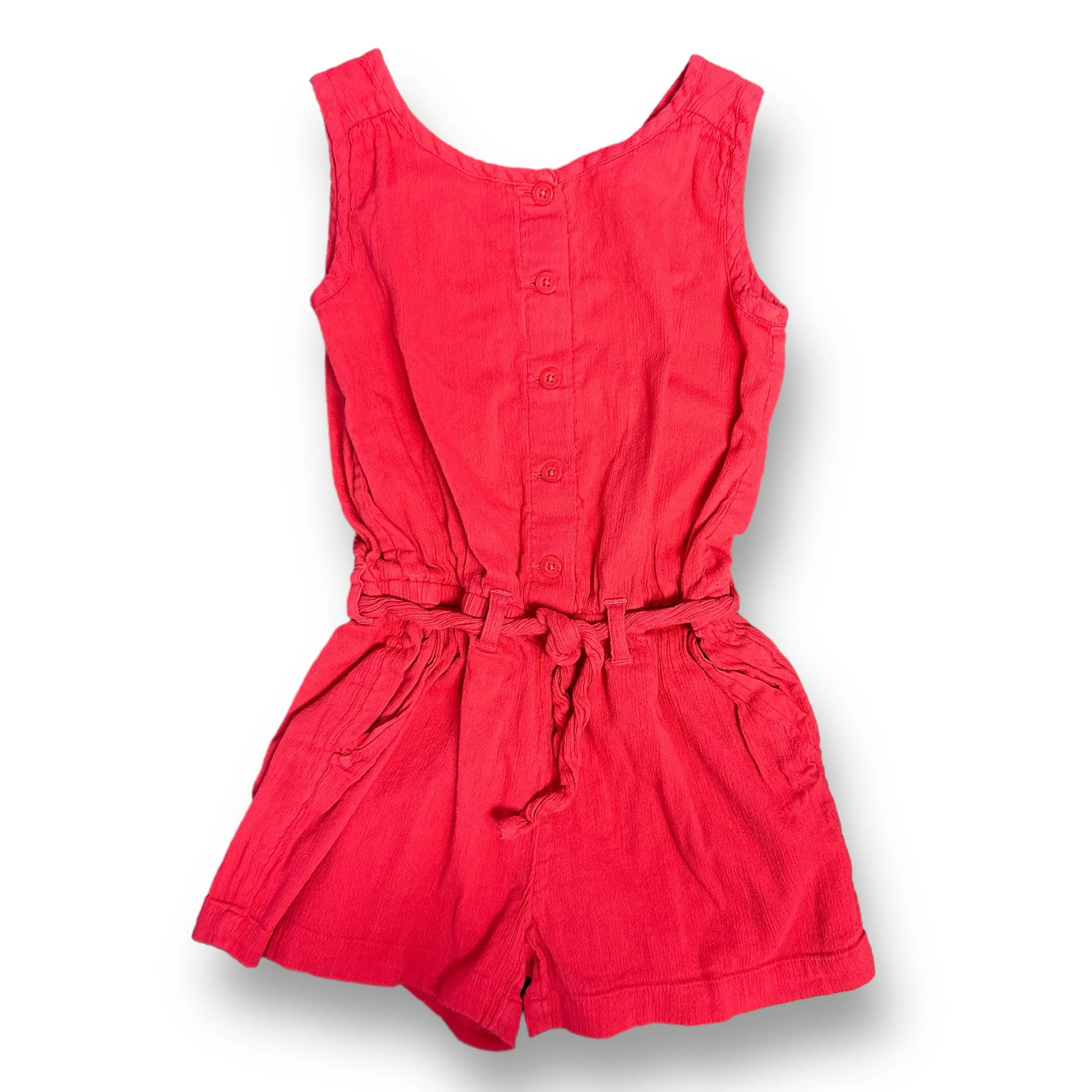 Girls Gap Size 6/7 Salmon Belted Sleeveless One-Piece