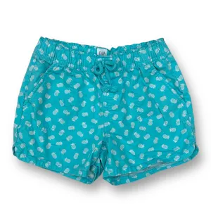 Girls Gap Size M Aqua Pineapple Print Pull-On Shorts