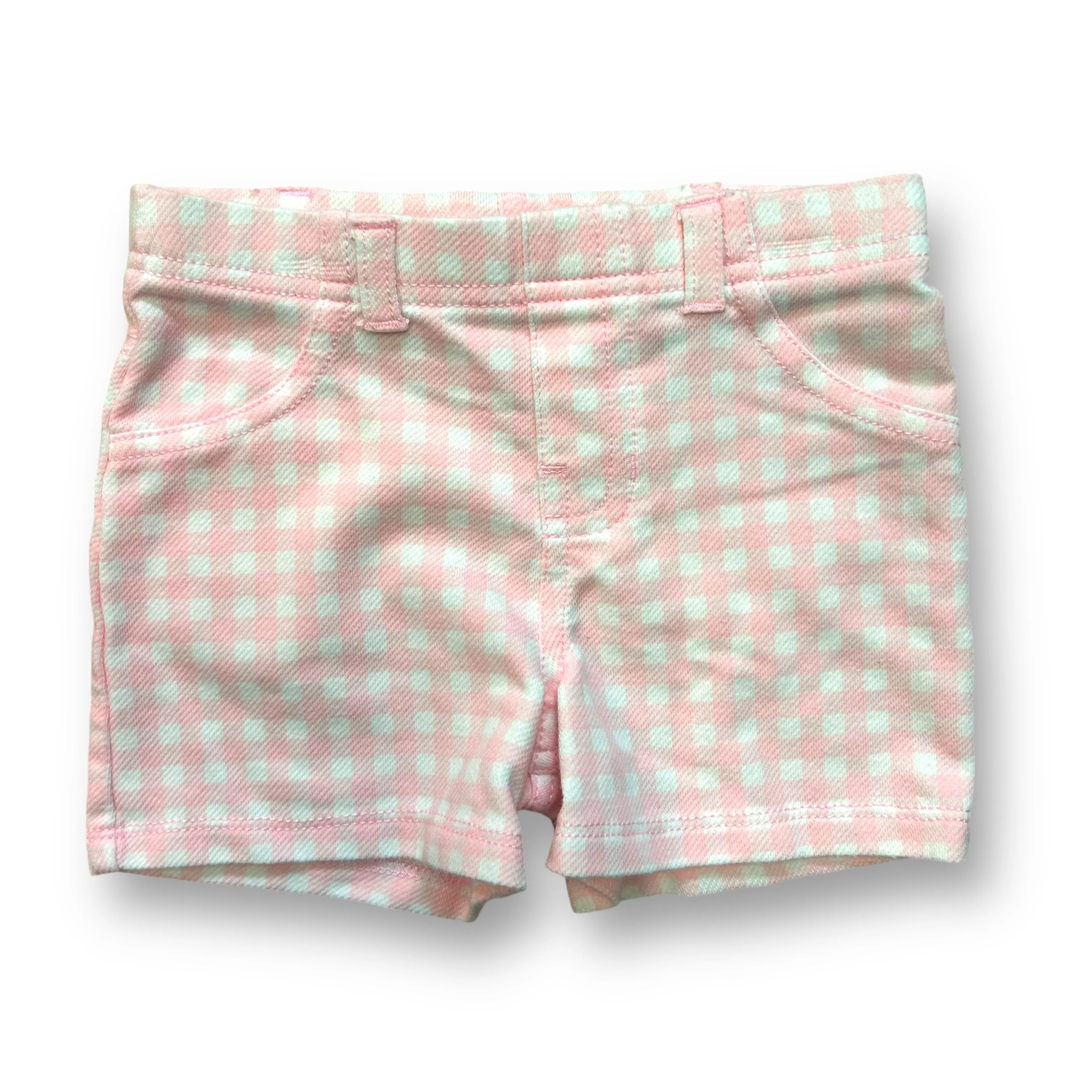 Girls Garanimals Size 12 Months Pink & White Gingham Pull-On Shorts
