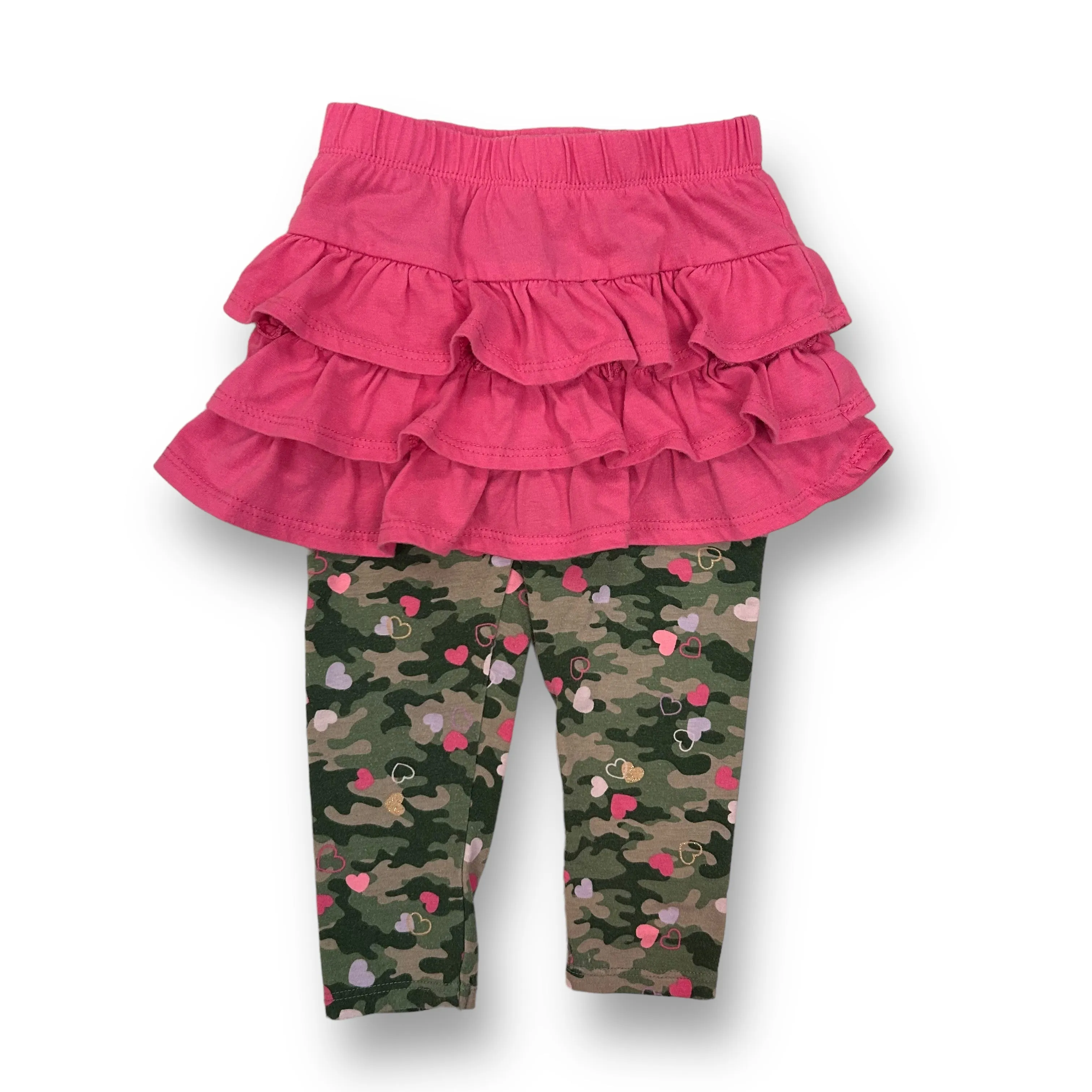 Girls Garanimals Size 18 Months Camo & Pink Skirted Leggings