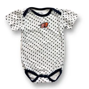 Girls Garbinc Size 6 Months White & Navy Bucknell Bison Short Sleeve Bodysuit