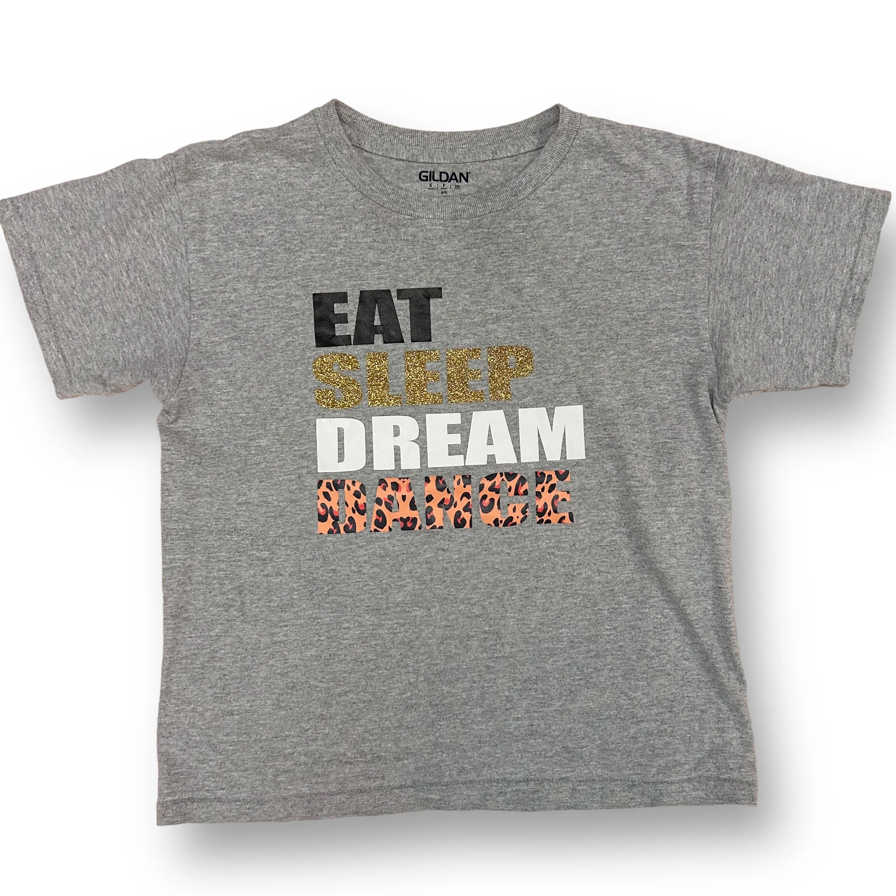 Girls Gildan Size YXL/Adult S Gray "Eat Sleep Dance Dream" Short Sleeve Tee