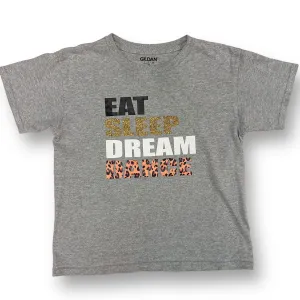 Girls Gildan Size YXL/Adult S Gray "Eat Sleep Dance Dream" Short Sleeve Tee