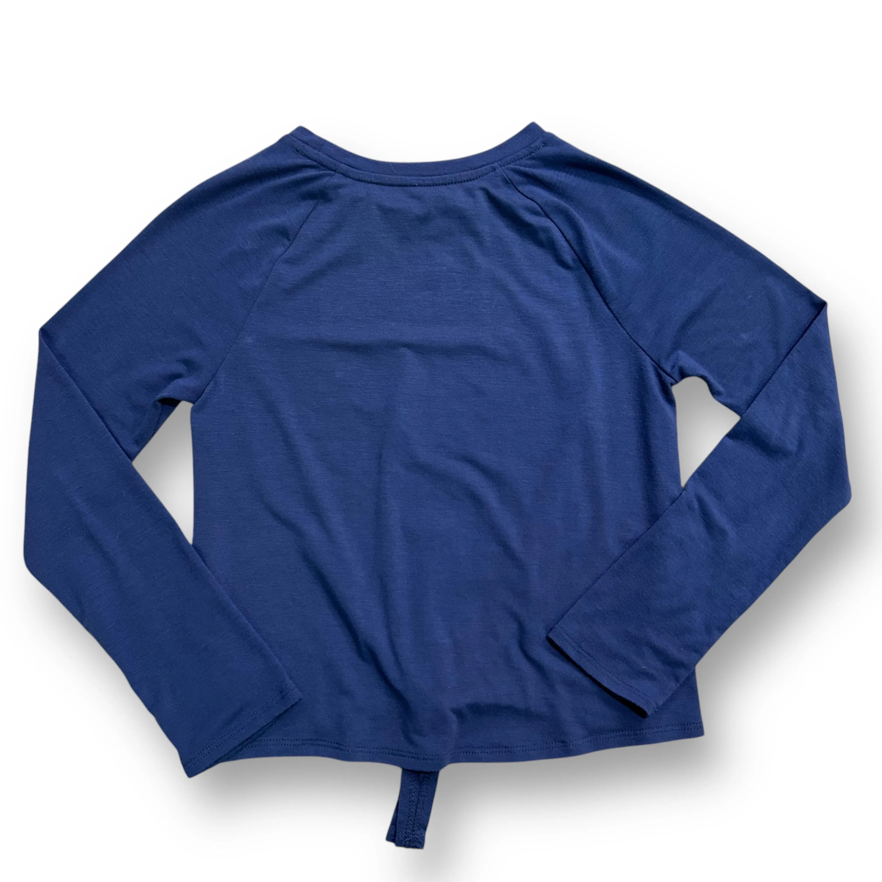 Girls Grayson Social Size M 8/10 Blue Knotted Crop Christmas Top