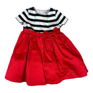 Girls Gymboree Size 2T Red, Black, & White Striped Olivia Dress