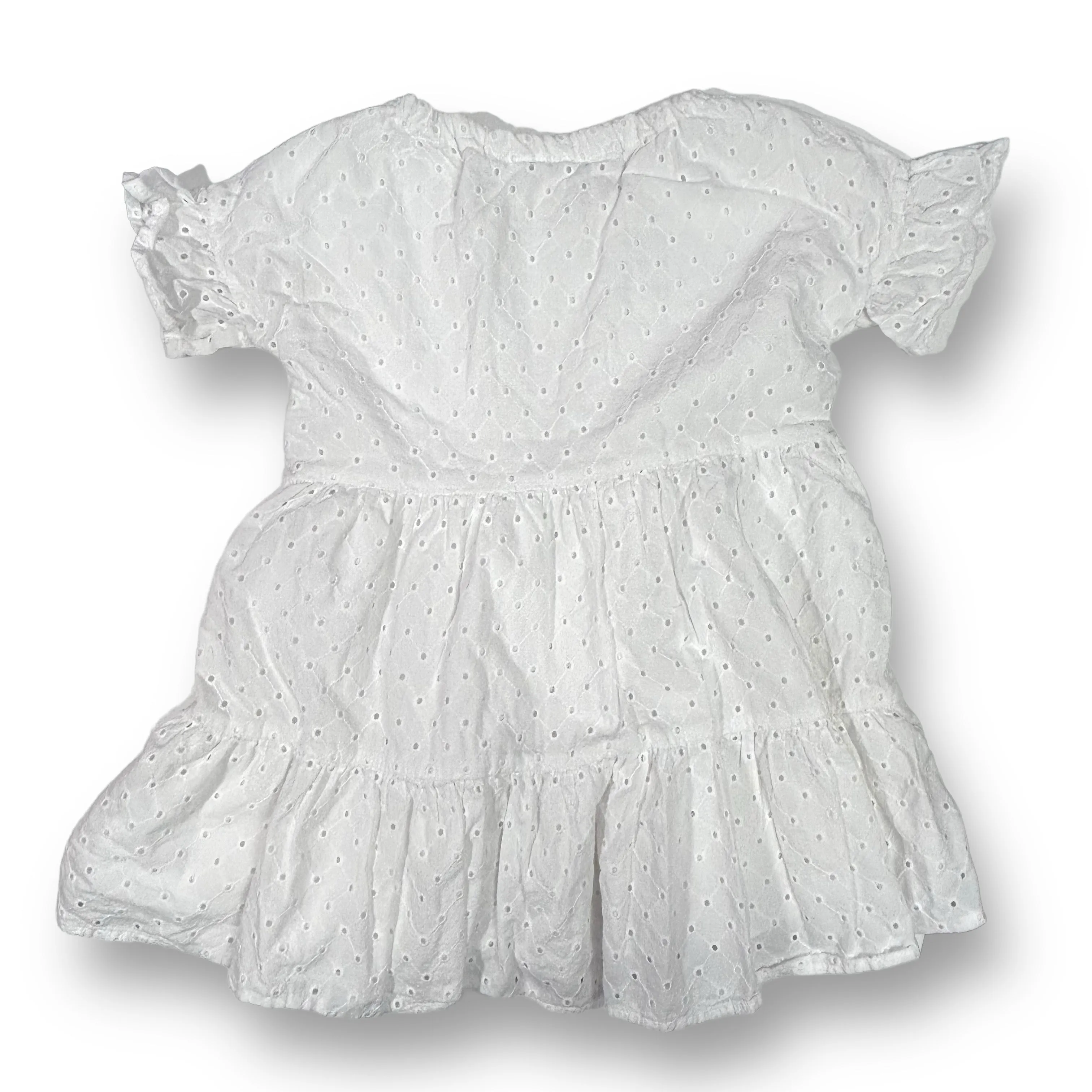 Girls Gymboree Size 3 White Eyelet 100% Cotton Summer Dress