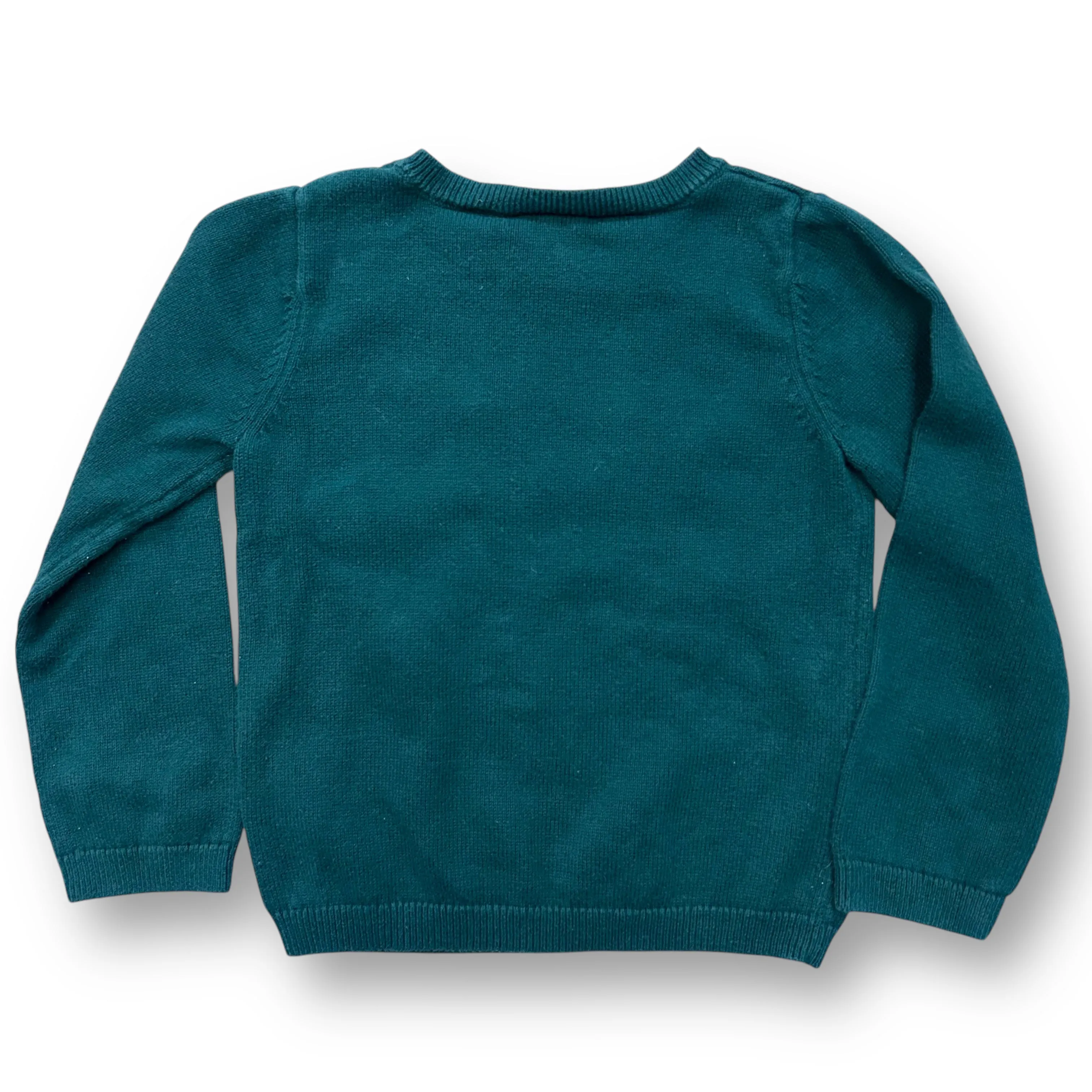 Girls Gymboree Size 4T Hunter Green Embroidered Horsey Sweater
